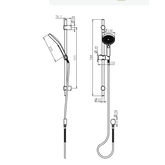 Linkware Gabe Shower On Rail - Chrome